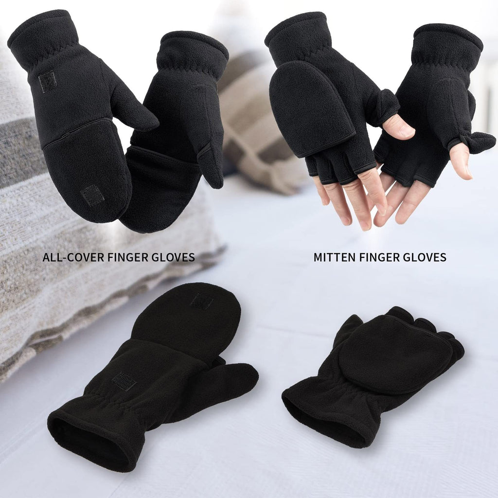 Gants sans doigts doublés thermiques en maille, 3 coloris, du S au XL