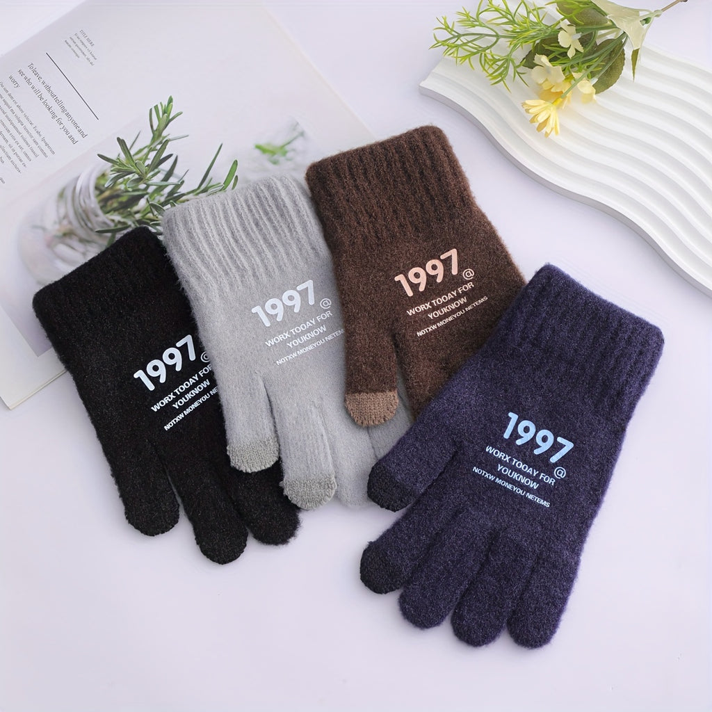 Gants doublés thermiques en maille, 4 coloris (modèle 2)