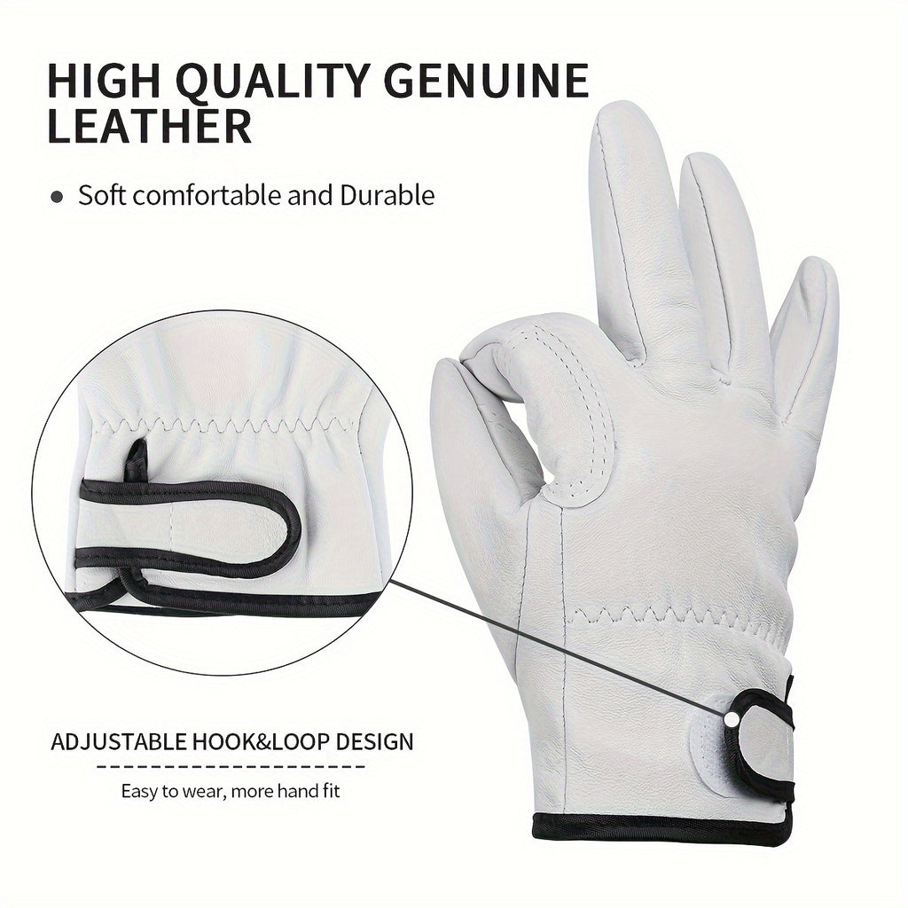 Gants de travail à paume renforcée à boucle de suspension en cuir de mouton — lot de 2 paires
