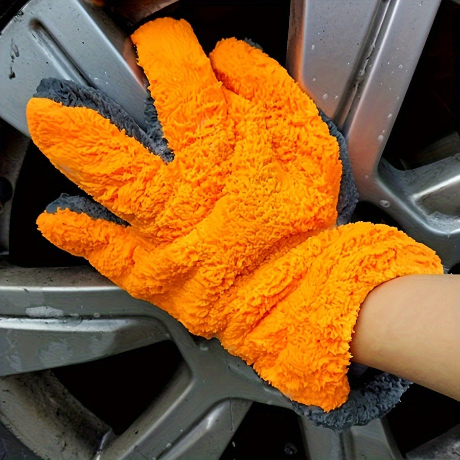 Gants de lavage en microfibre, gris-orange