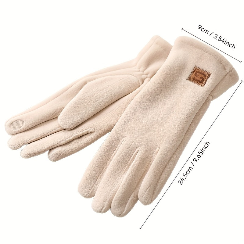 Gants tactiles coupe-vent doublés en coton