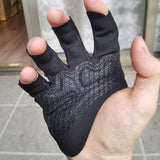 Gants sans doigts antidérapants fins en cuir, noir