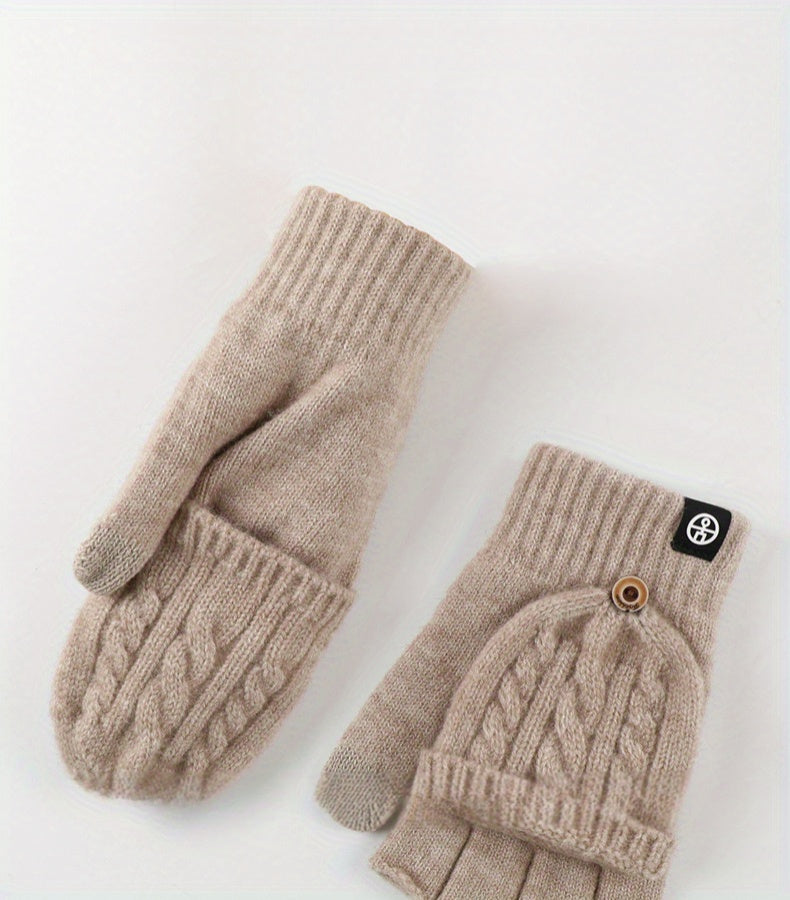 Gants sans doigts doublés en maille