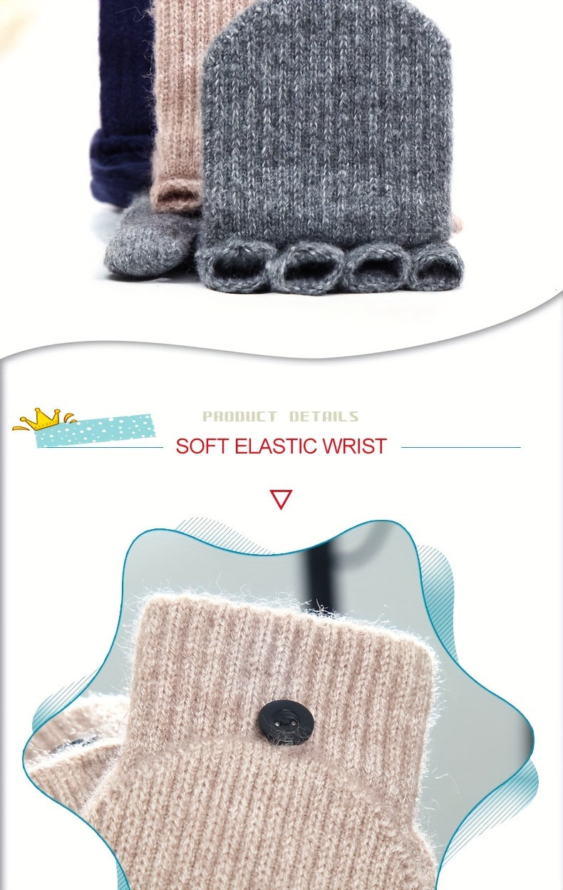 Gants sans doigts thermiques en laine