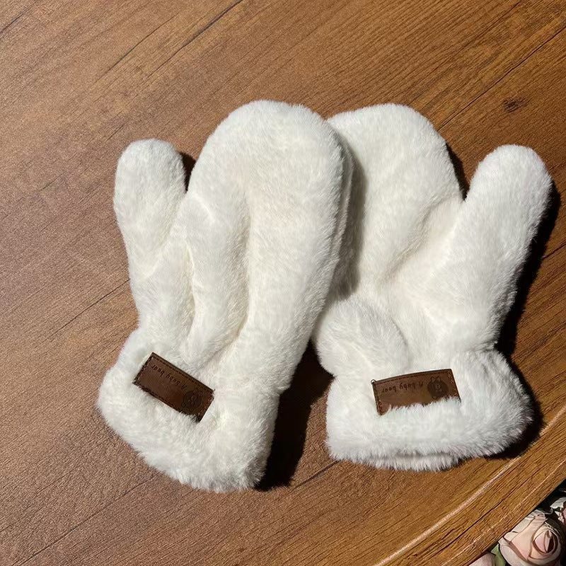 Gants mitaines coupe-vent doublés en maille — lot de 2 paires