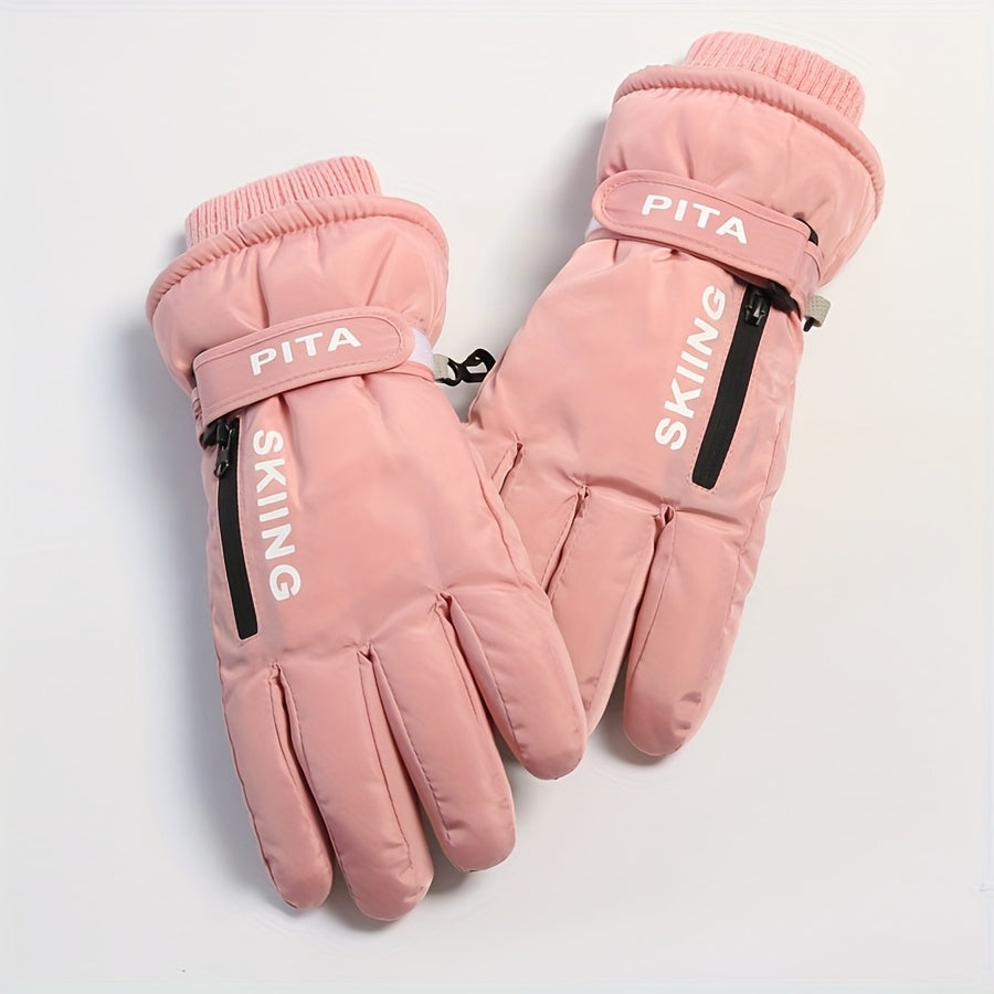Gants tactiles doublés thermiques, 4 coloris, rose