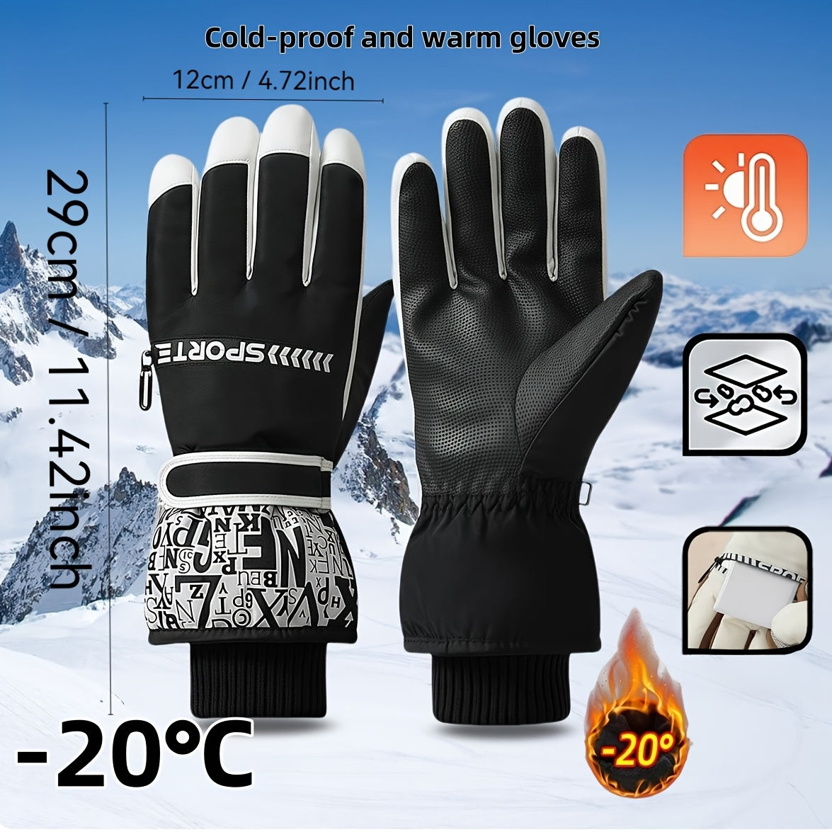 Gants tactiles coupe-vent thermiques en maille, 2 coloris