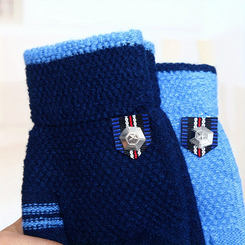 Gants épais en maille épaisse pour enfant — lot de 2 paires