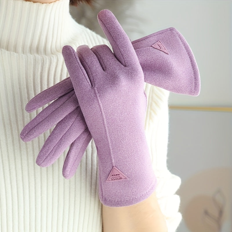 Gants en maille, 6 coloris, brodé