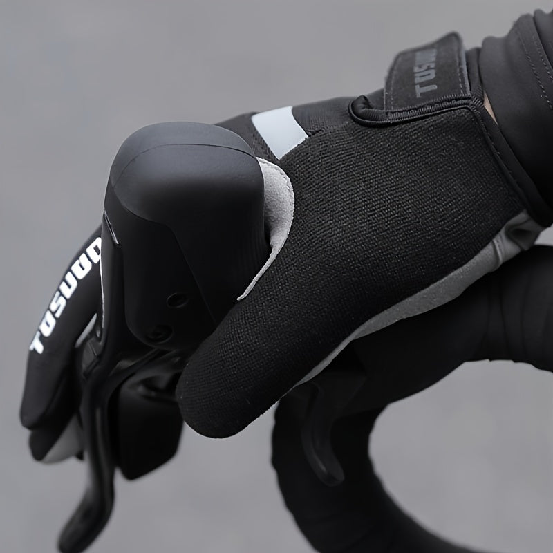 Gants de vélo à paume renforcée en maille, Tosuod, brun
