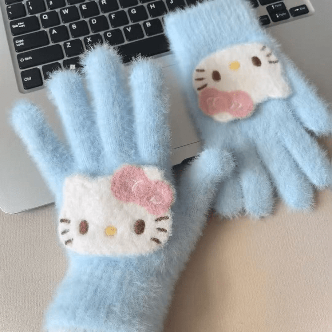 Gants en maille, gants tricotés rouges ktk sans perçage
