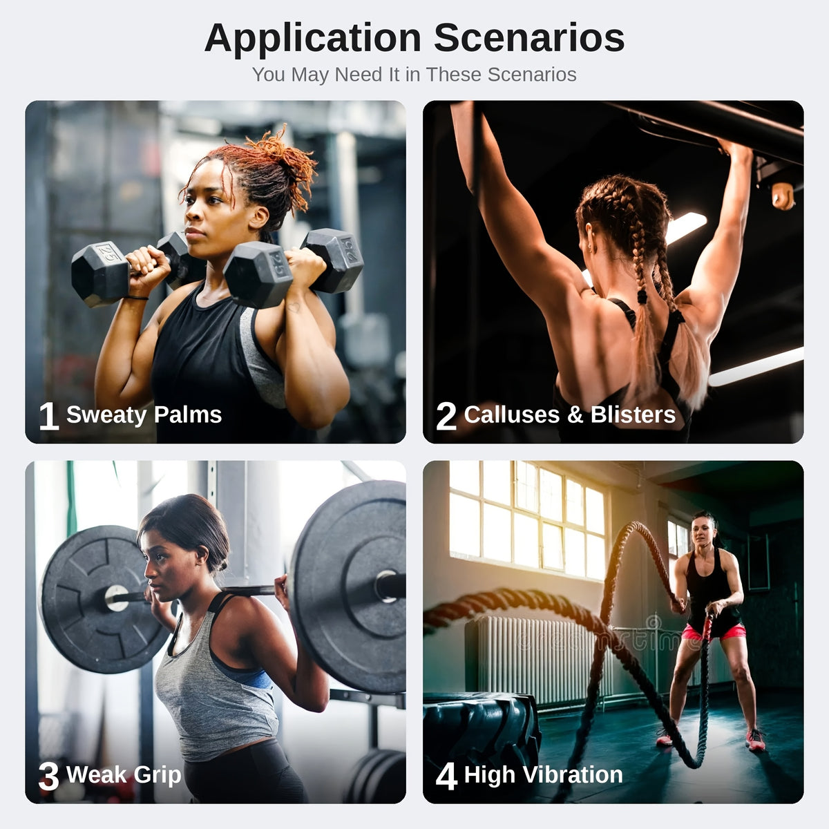Gants de musculation sans doigts antidérapants, noir