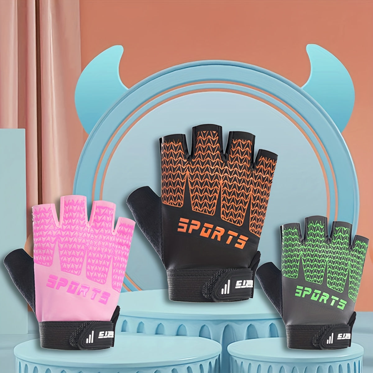Gants de vélo pour enfant, du S au M, orange