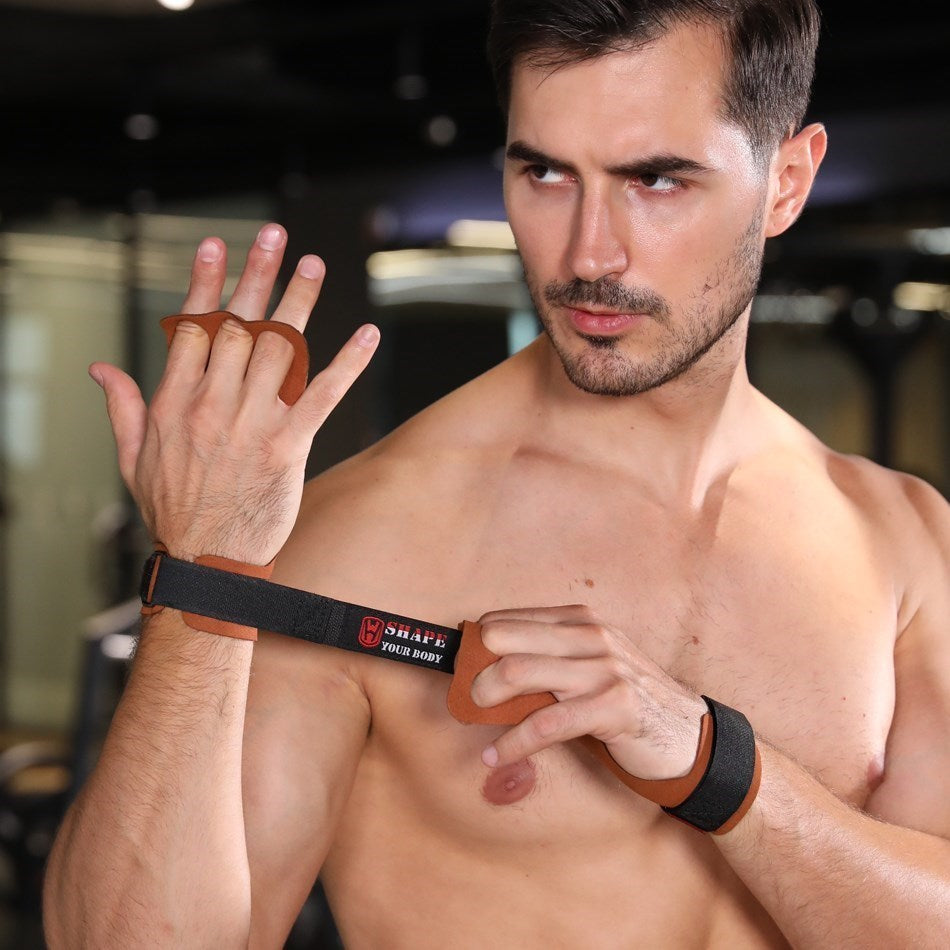 Gants de musculation à sangle de poignet en cuir