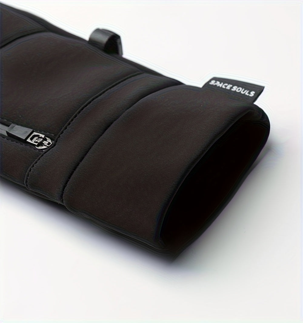 Gants tactiles coupe-vent en simili cuir