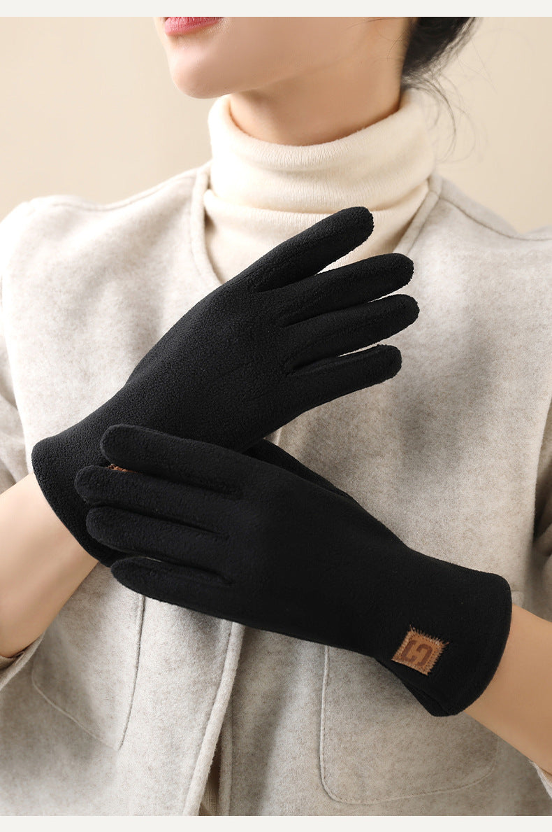 Gants tactiles coupe-vent doublés en coton