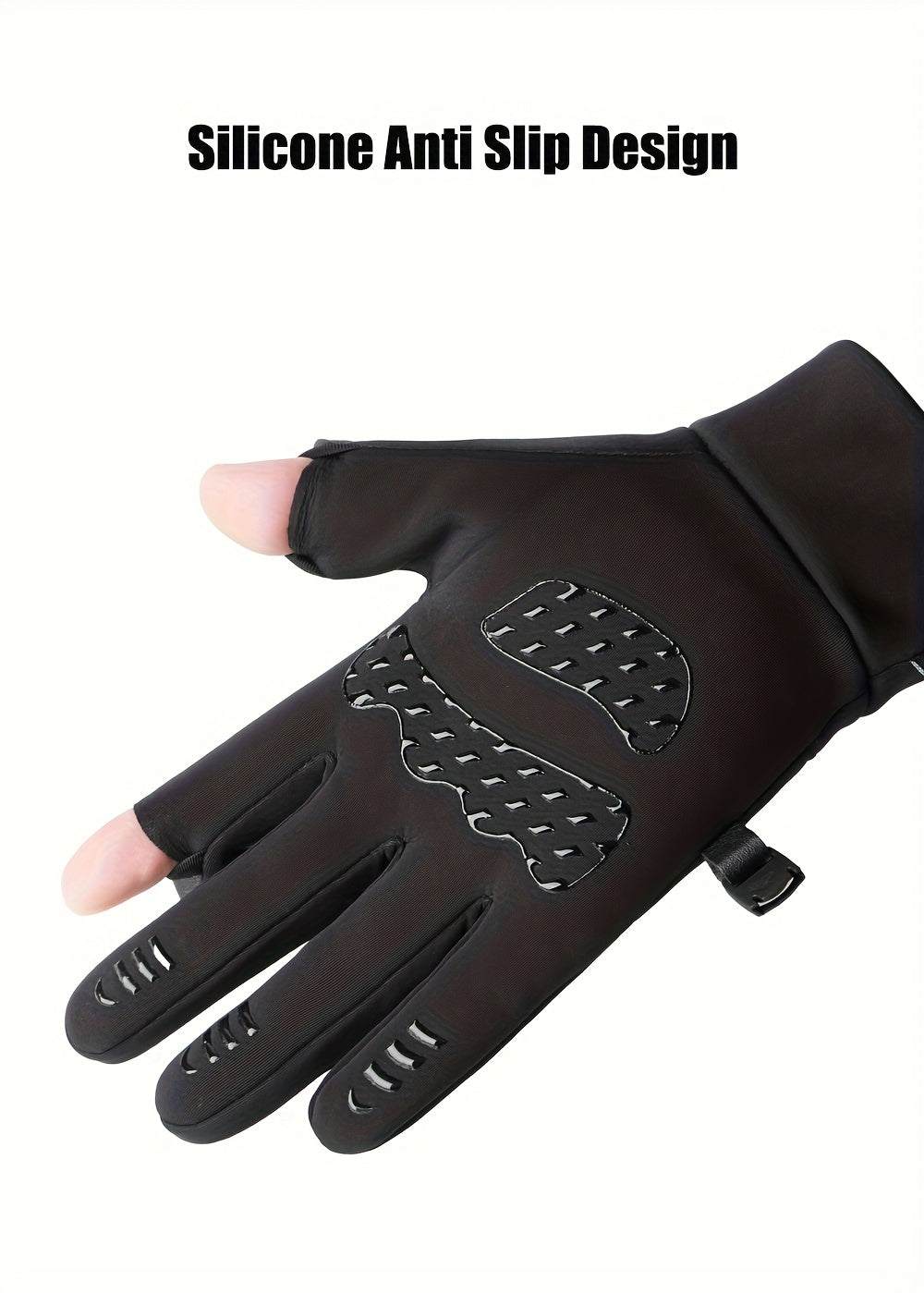 Gants tactiles coupe-vent en simili cuir