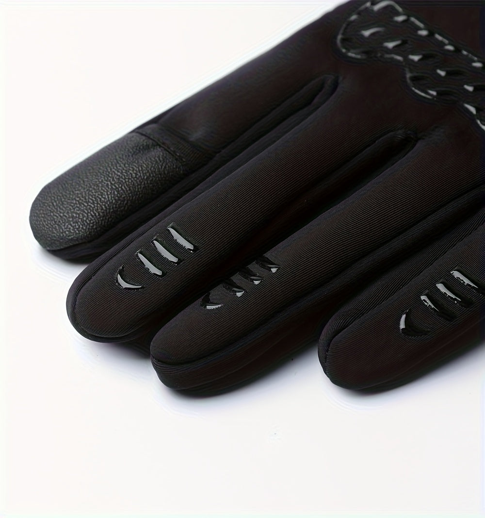 Gants tactiles coupe-vent en simili cuir