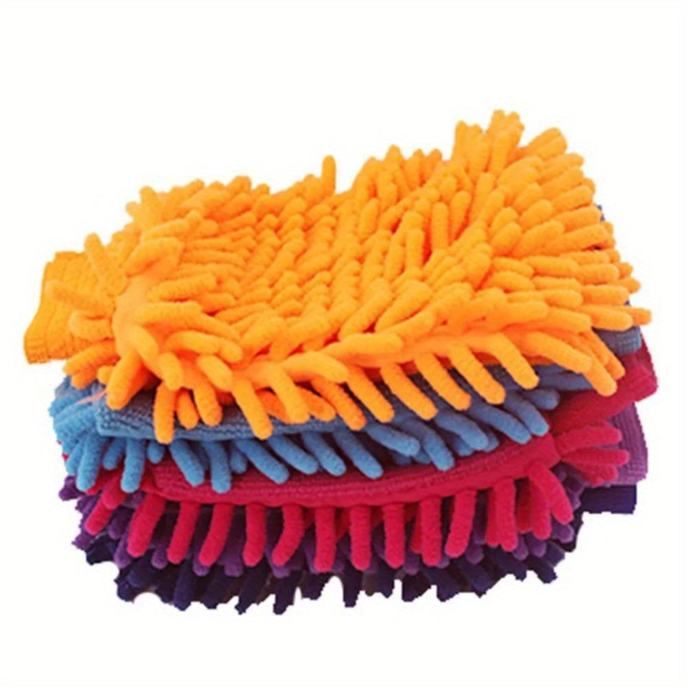 Gants de lavage en microfibre chenille — lot de 3 paires