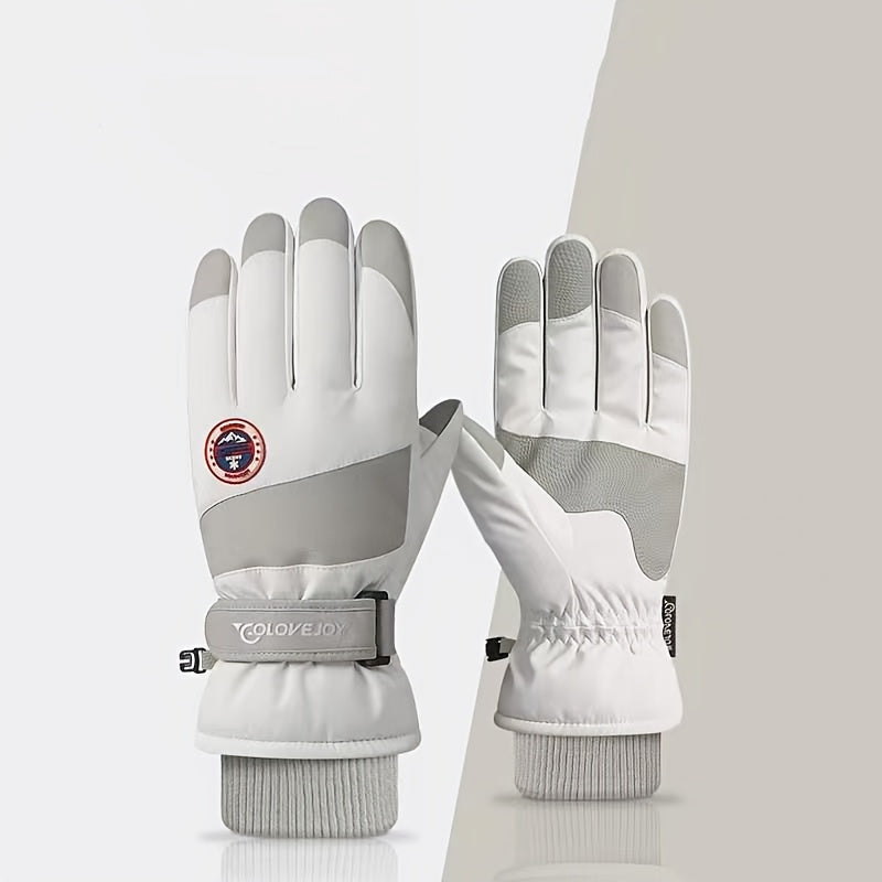 Gants de ski en maille, 2 coloris, tissé