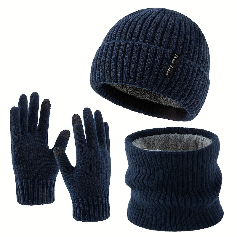 Gants doublés thermiques en maille — lot de 3 paires, 4 coloris