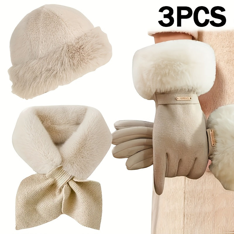 Ensemble 2 pièces — écharpe et gants en maille