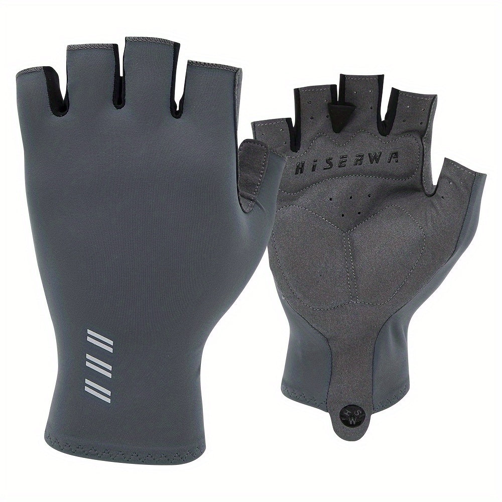 Mitaines de vélo, demi-doigts, vert, noir, gris