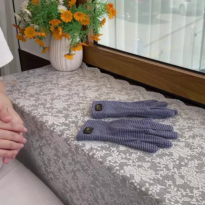 Gants sans doigts en maille, 3 coloris, noir, bleu et lavande