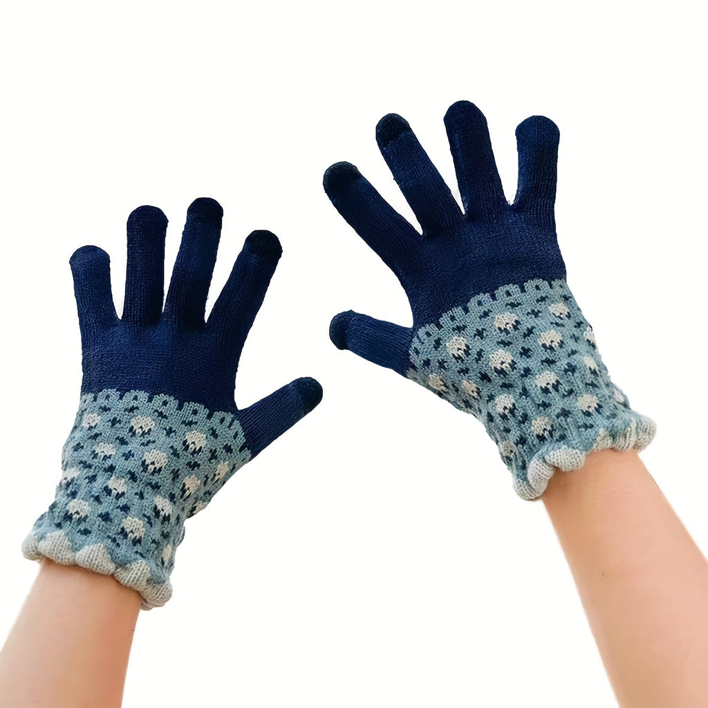 Gants doublés en maille, couleur a et b