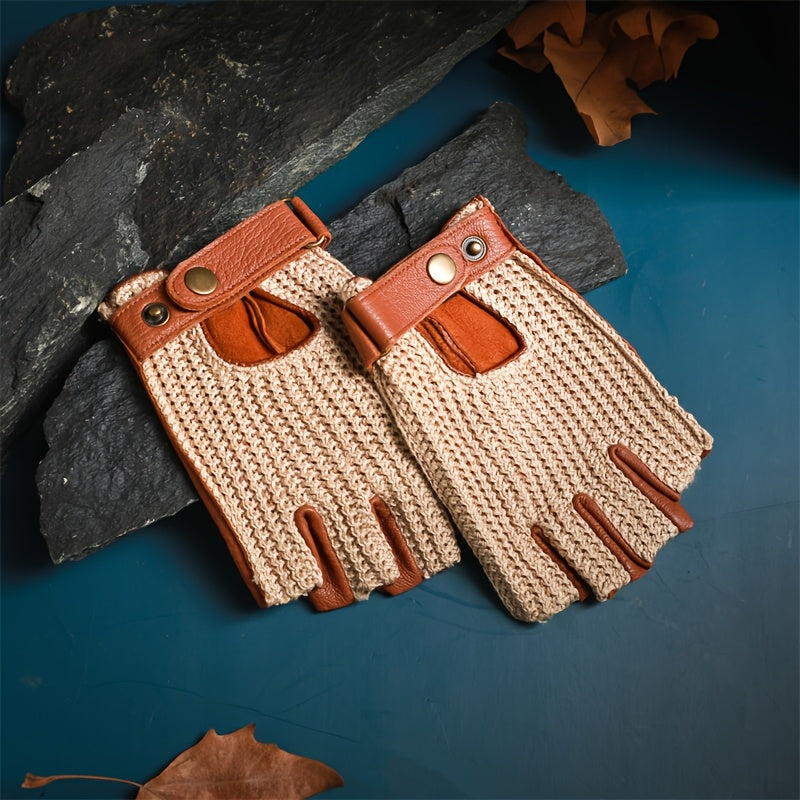 Gants sans doigts en cuir