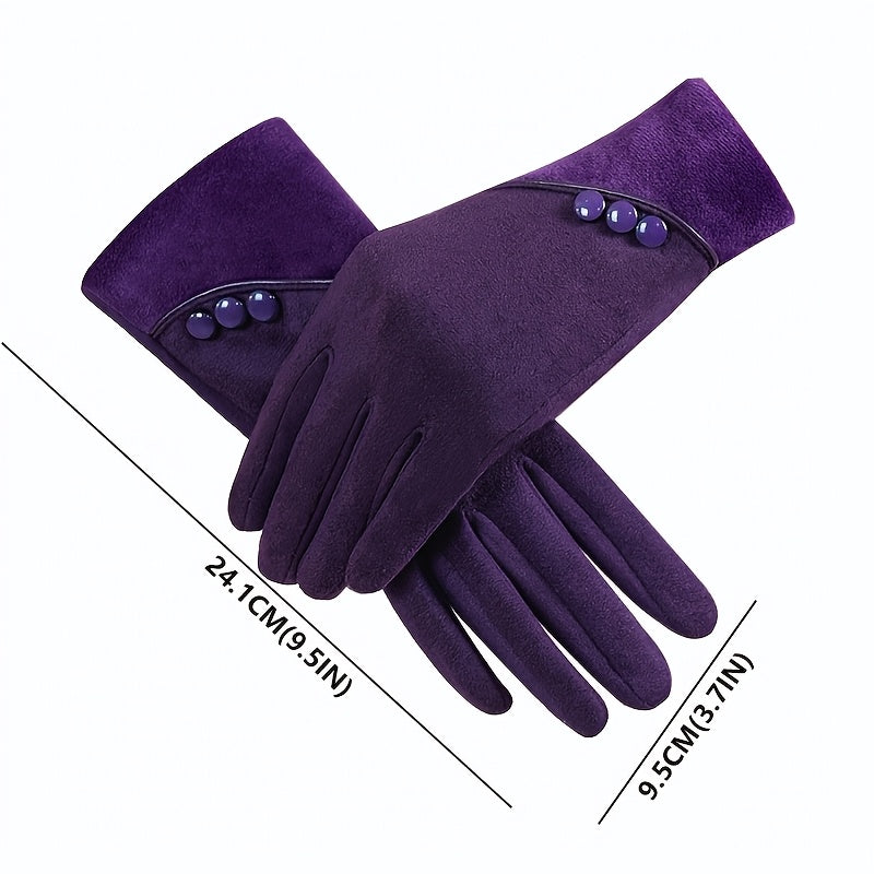 Gants coupe-vent thermiques en maille, 6 coloris, brodé