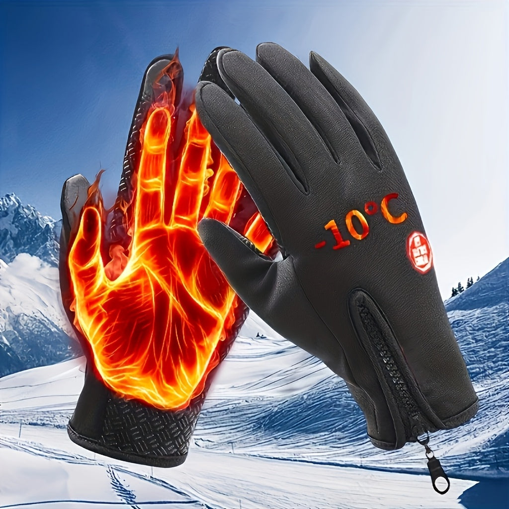 Gants doublés en maille, noir