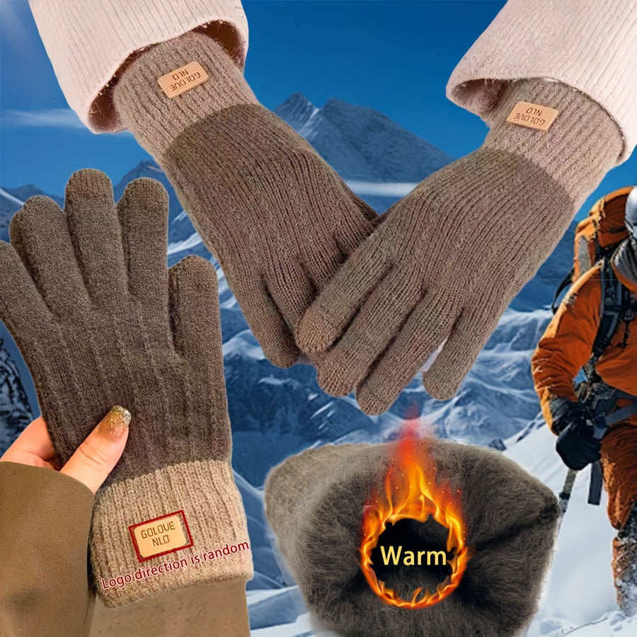 Gants tactiles thermiques longs en maille