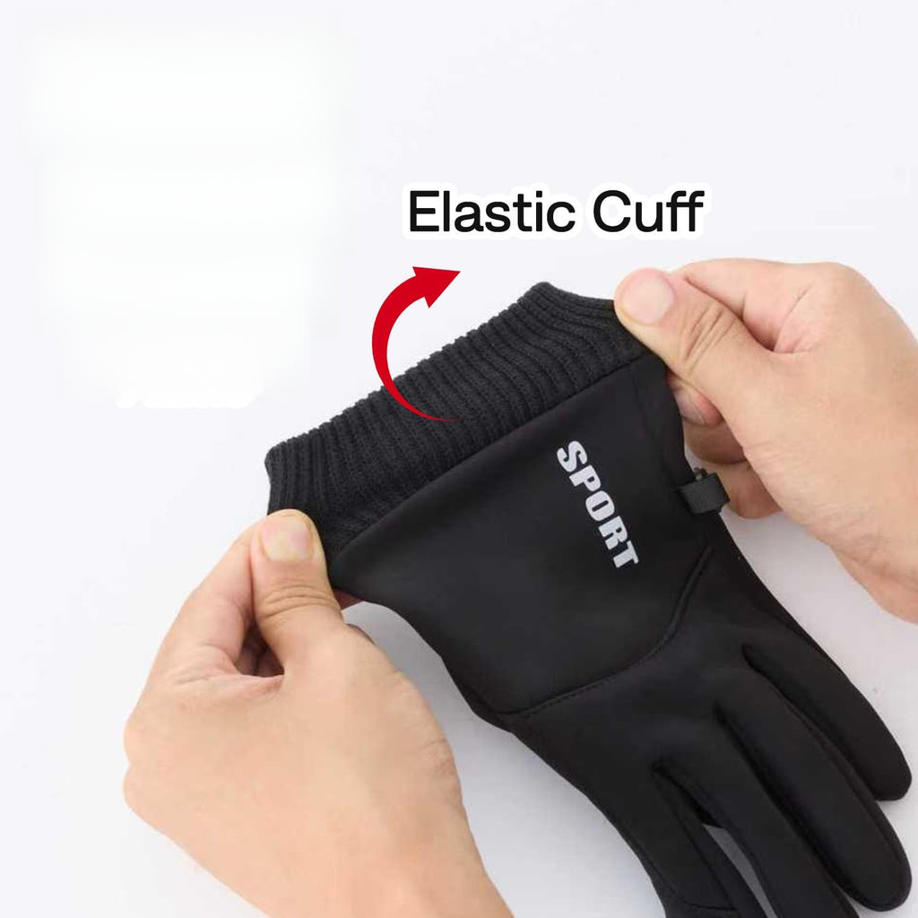 Gants tactiles antidérapants à poignet côtelé à picots en softshell