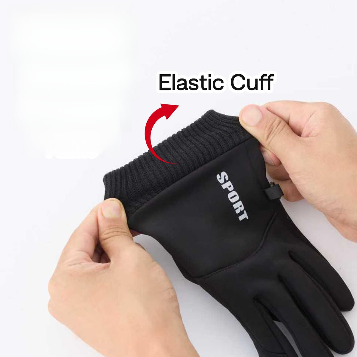 Gants tactiles antidérapants à poignet côtelé à picots en softshell