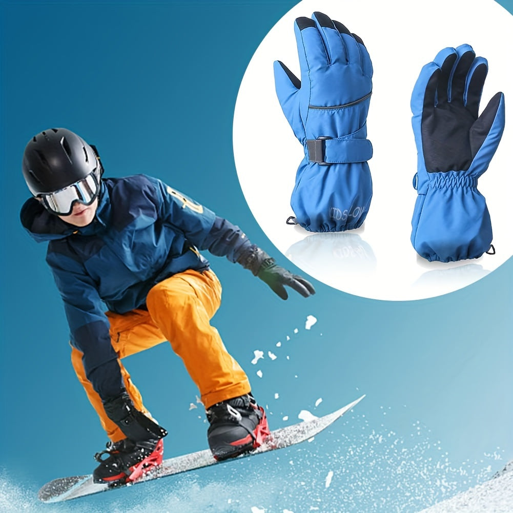 Moufles de ski imperméables en maille pour enfant