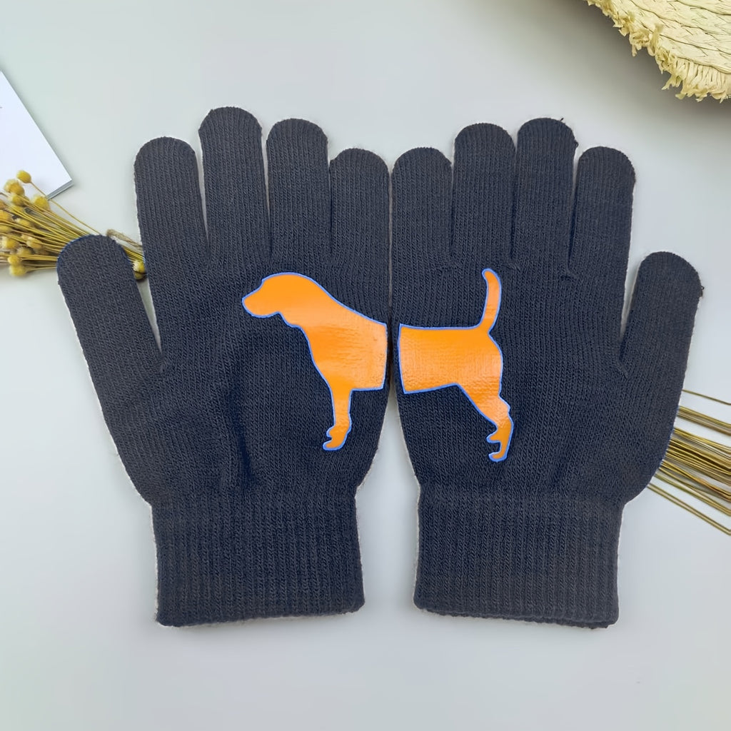 Gants coupe-vent à poignet côtelé en maille