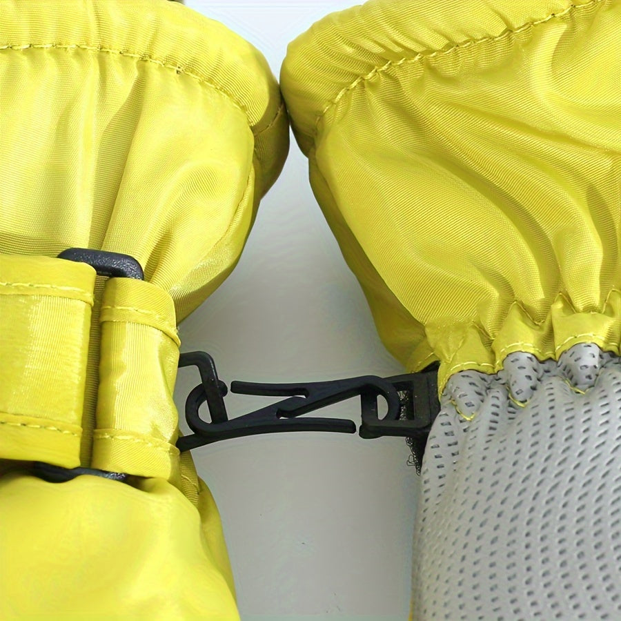 Gants de ski tactiles à poignet côtelé doublés peluche