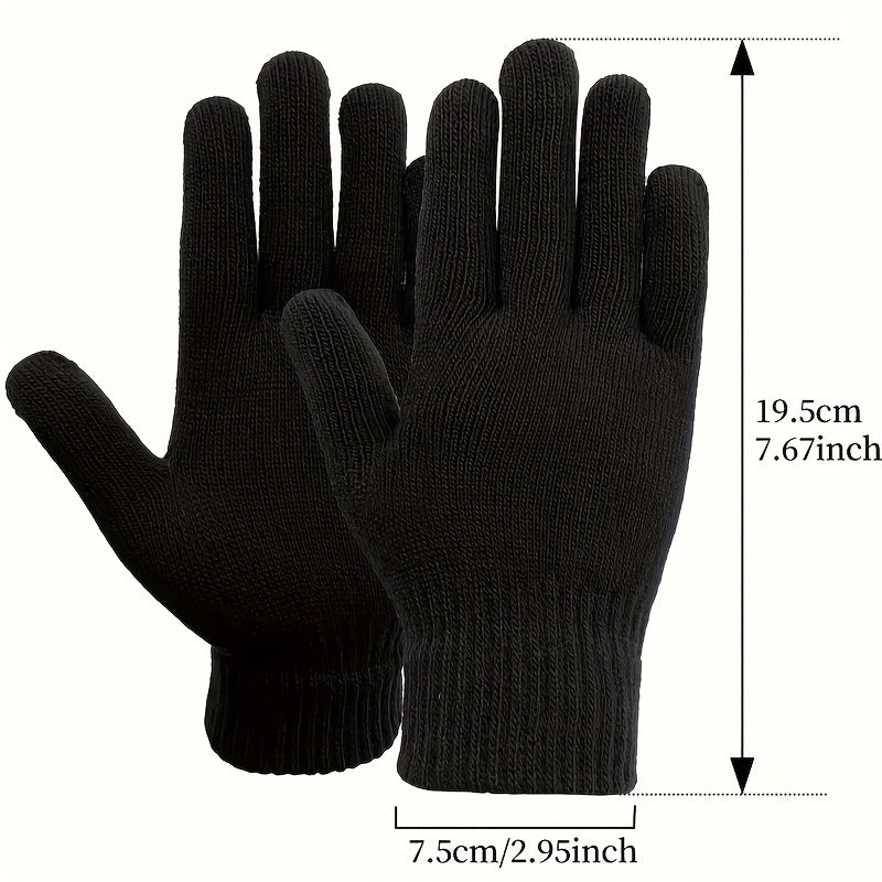 Gants doublés en maille — lot de 5 paires