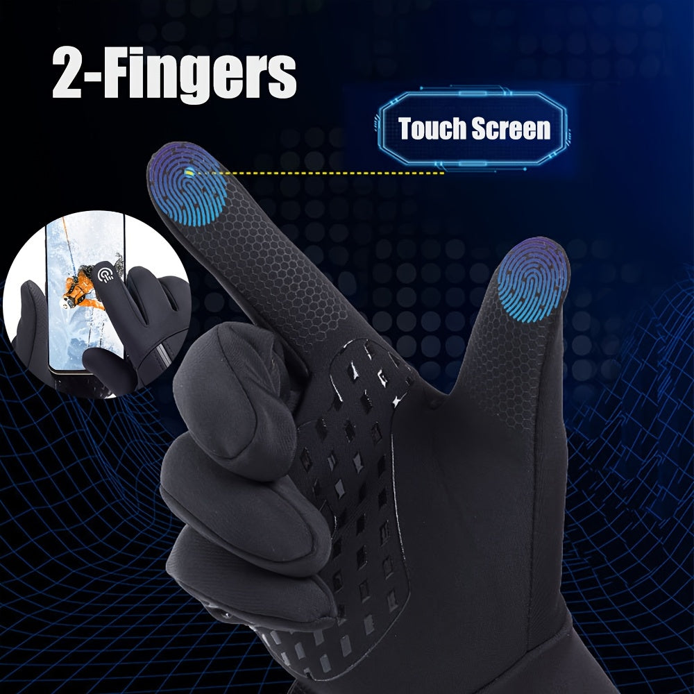 Gants tactiles antidérapants à picots en softshell, gris