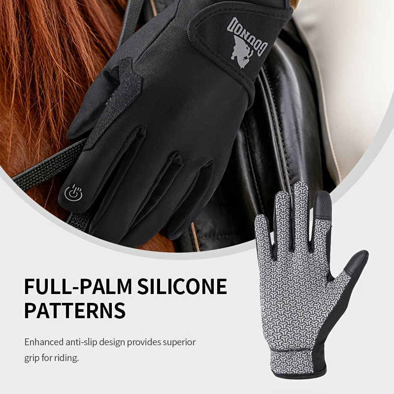Gants d'équitation à paume renforcée à sangle de poignet en maille