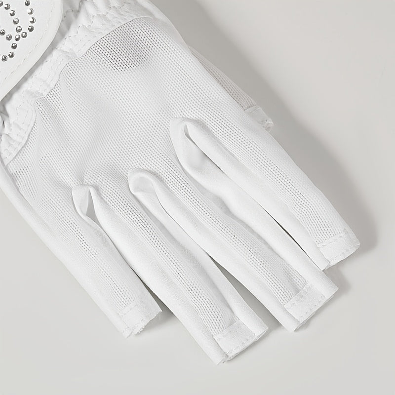 Gants à deux doigts ouverts de golf respirants à paume renforcée en simili cuir