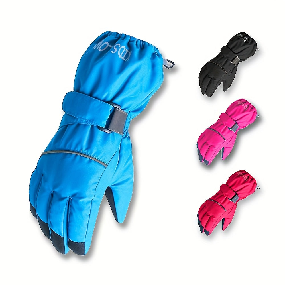 Moufles de ski imperméables en maille pour enfant
