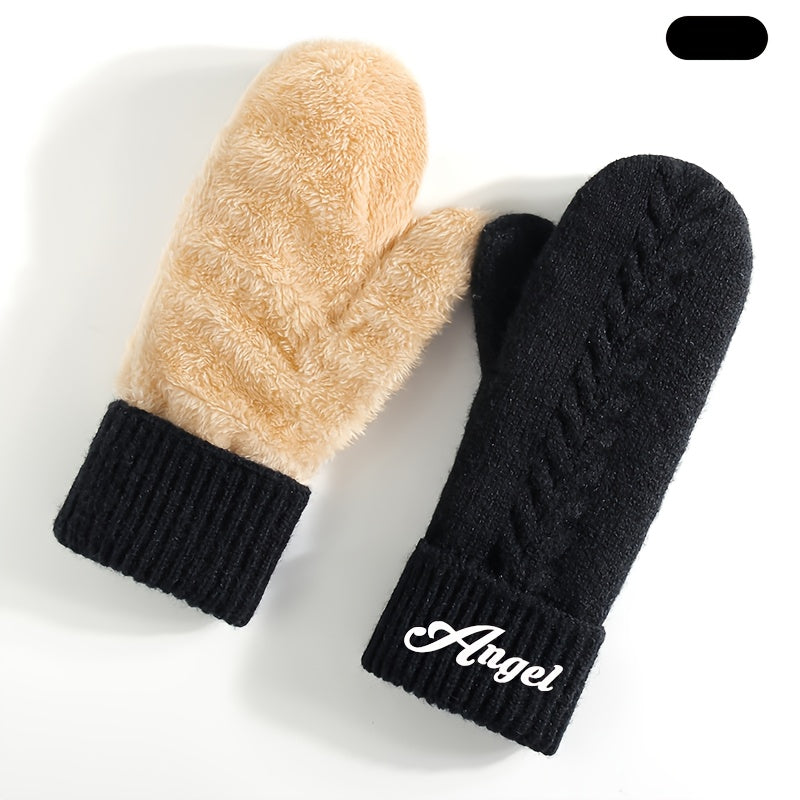 Moufles, bordeaux, noir, beige, noir
