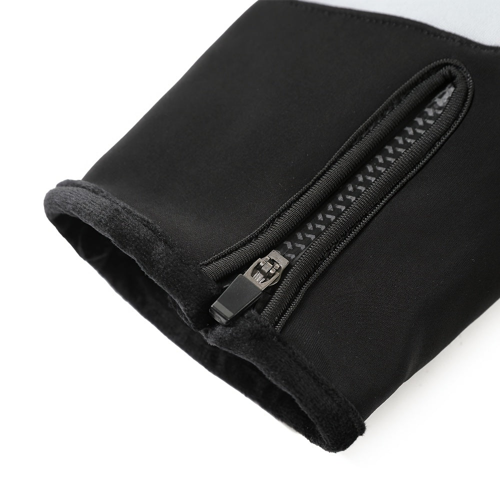 Gants tactiles coupe-vent doublés en simili cuir