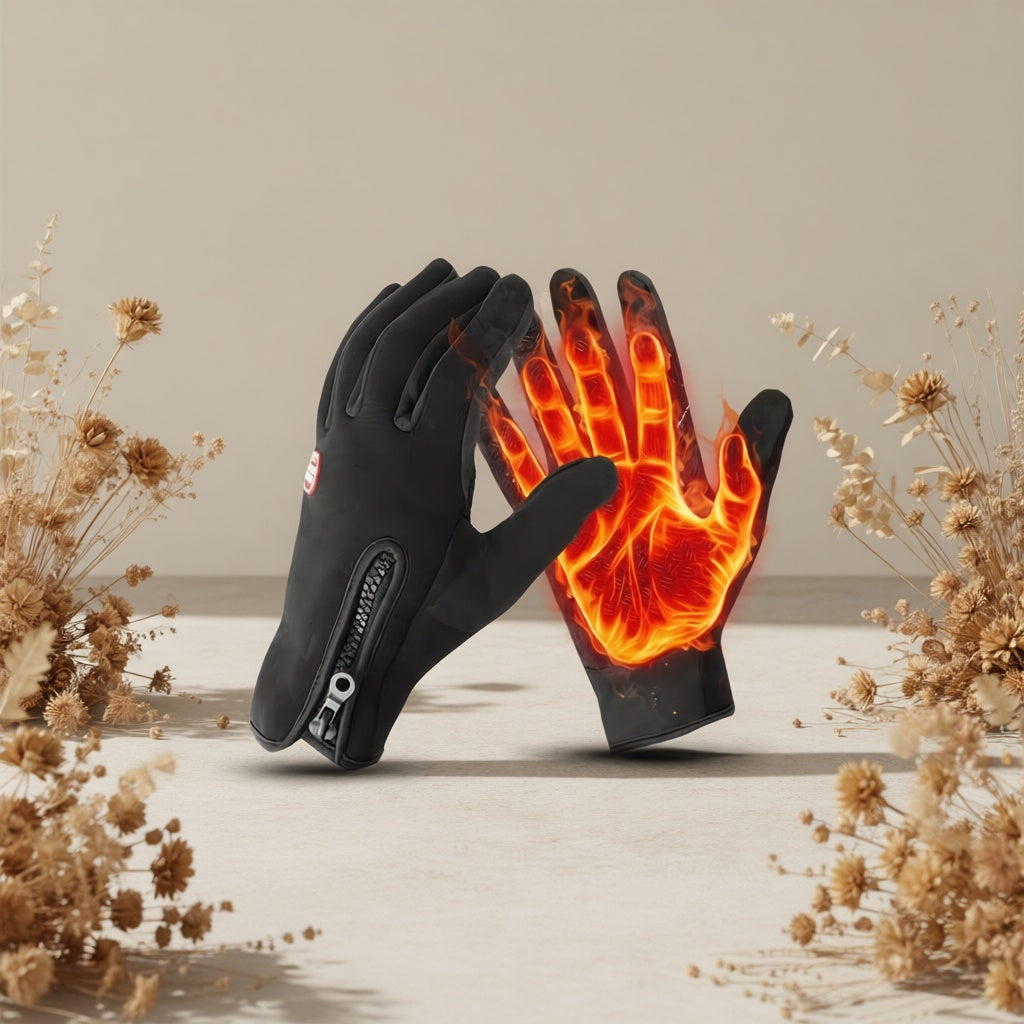 Gants doublés en maille, noir