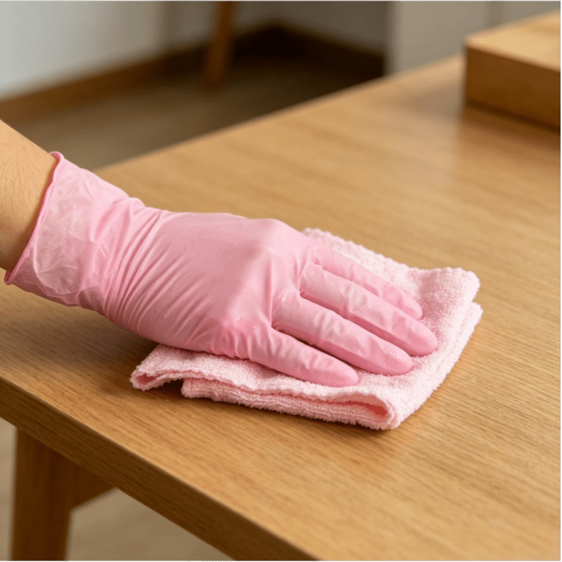 Gants jetables à manchette longue en nitrile