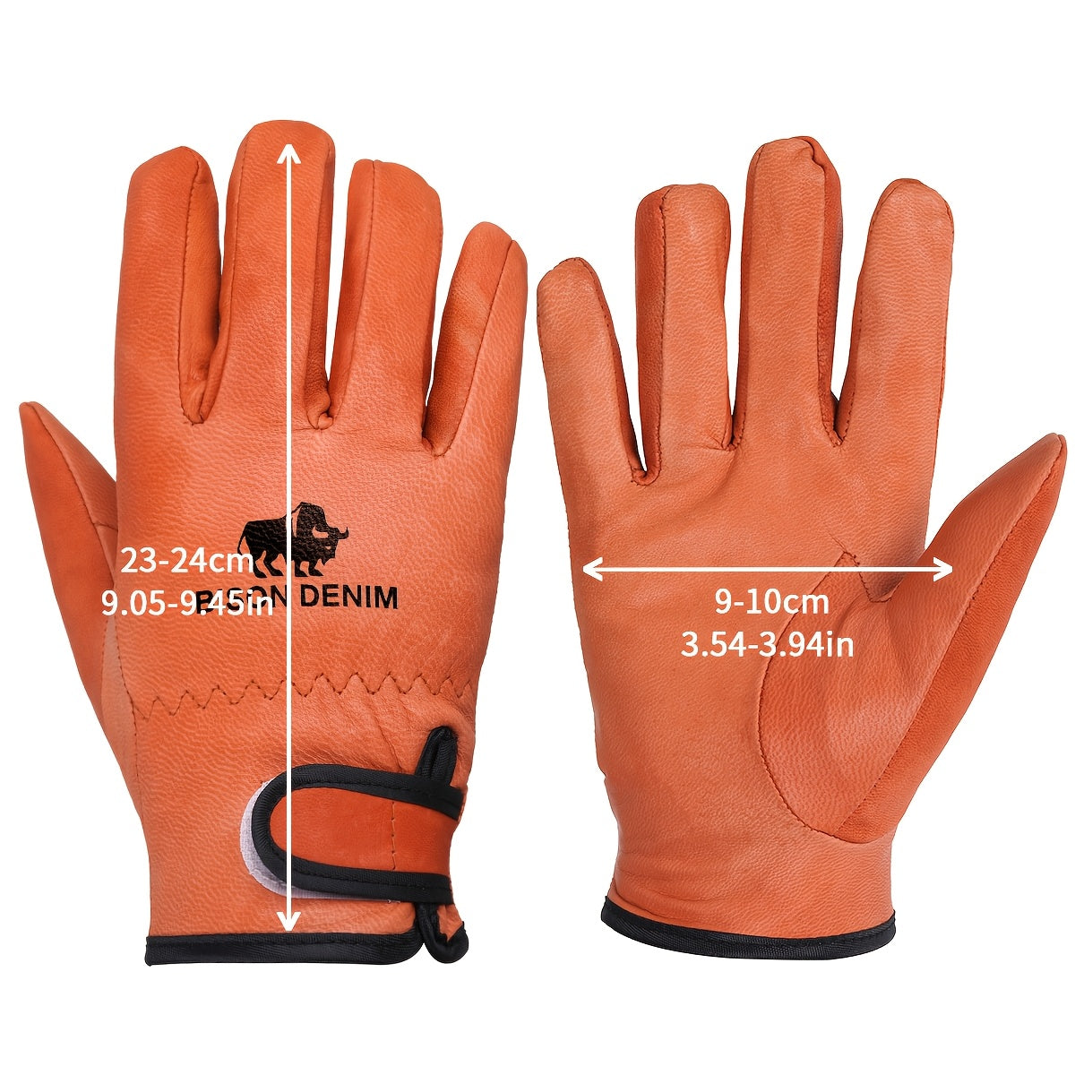 Gants de vélo à sangle de poignet en cuir de mouton