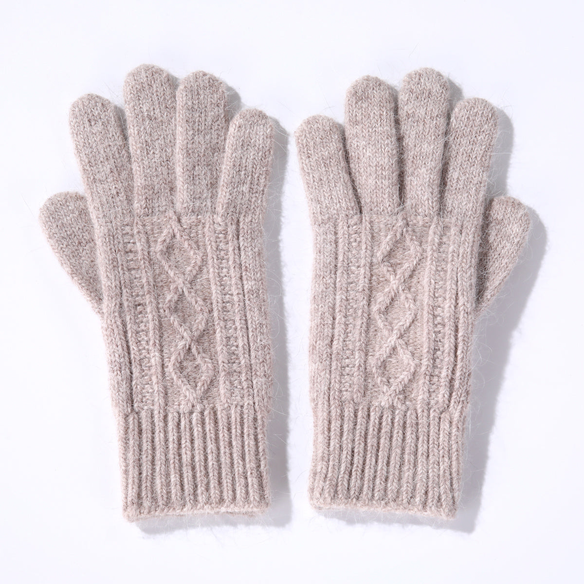 Gants à manchette longue à poignet côtelé en maille torsadée