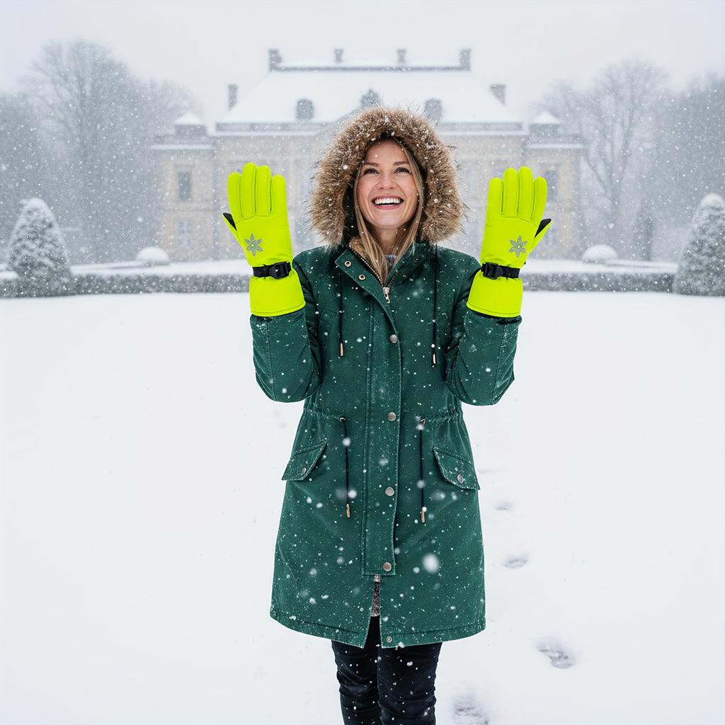 Gants de ski imperméables à flocons